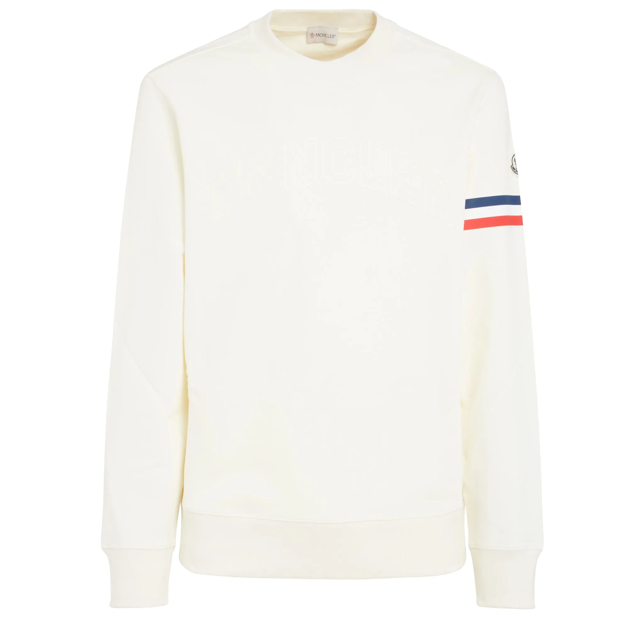 MONCLER  Felpa in cotone bianca