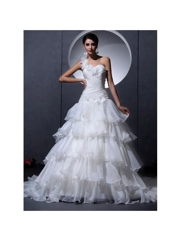 NICKY - Abito da Sposa Con Gonna Principesca a Balze in Organza