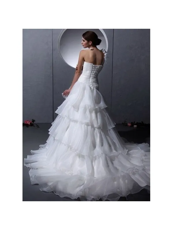 NICKY - Abito da Sposa Con Gonna Principesca a Balze in Organza