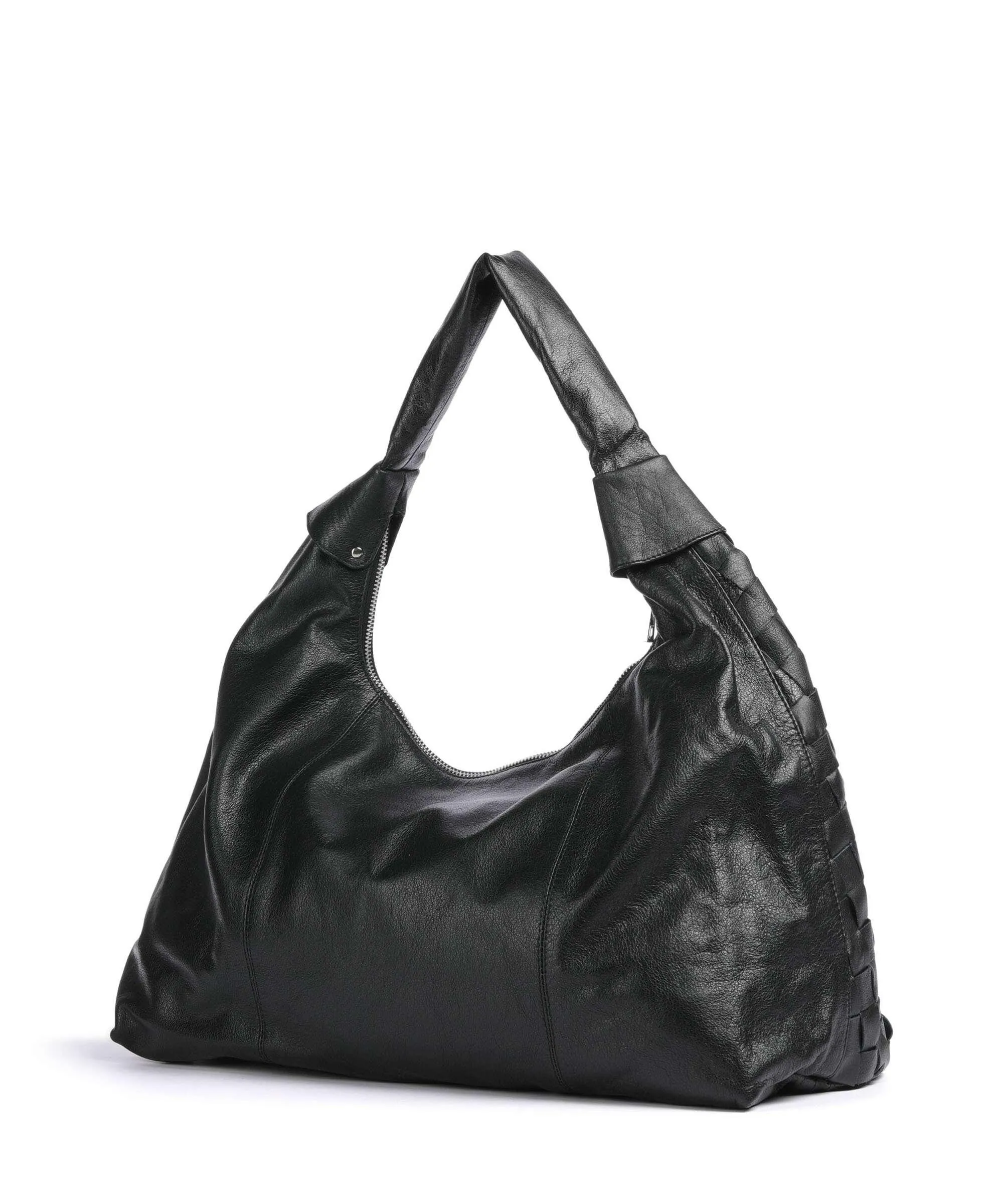  Núnoo Braided Air 1 Dandy Borsa hobo pelle granulata nero  