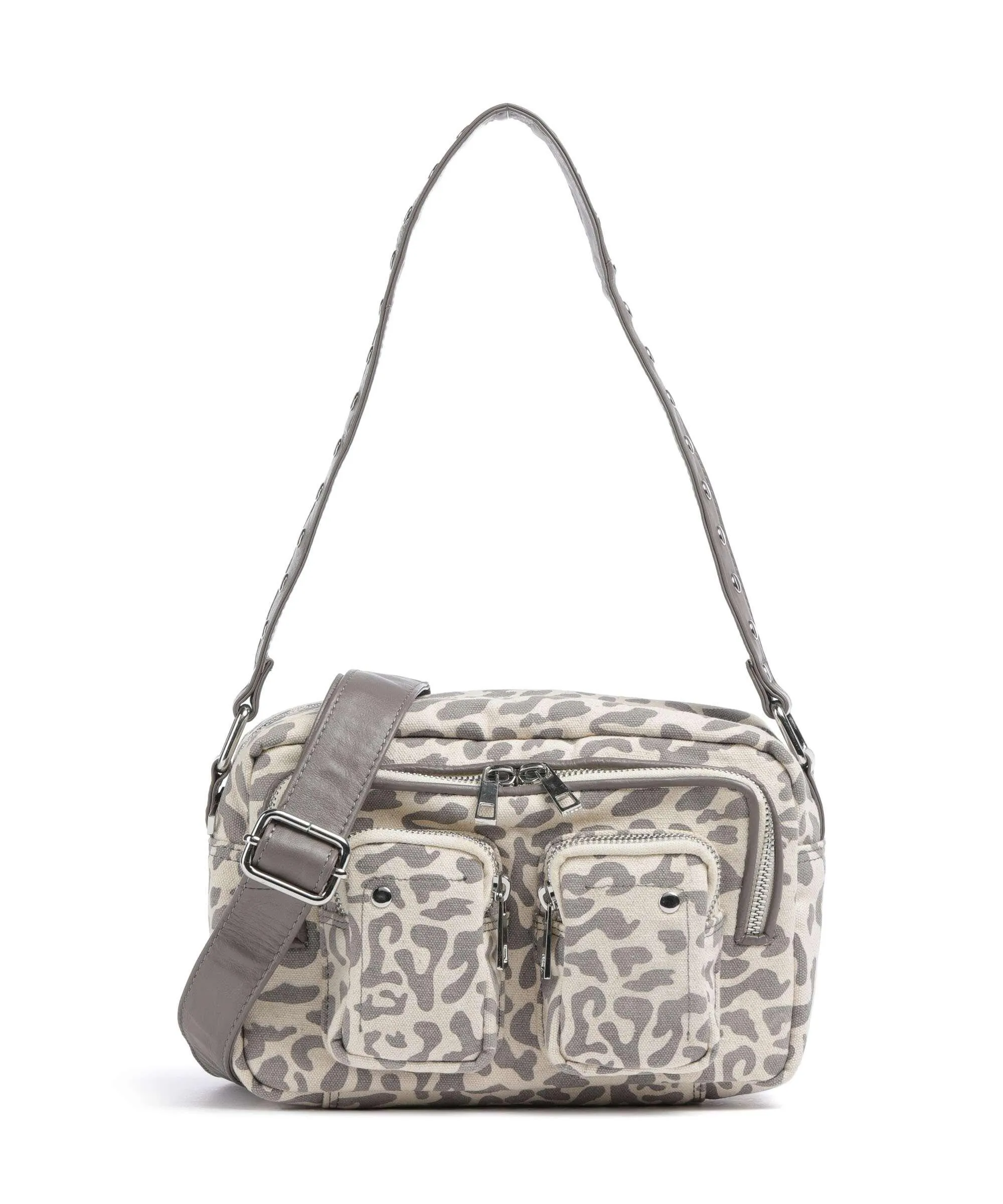  Núnoo Recycled Canvas Ellie Borsa a spalla tela beige/grigio  