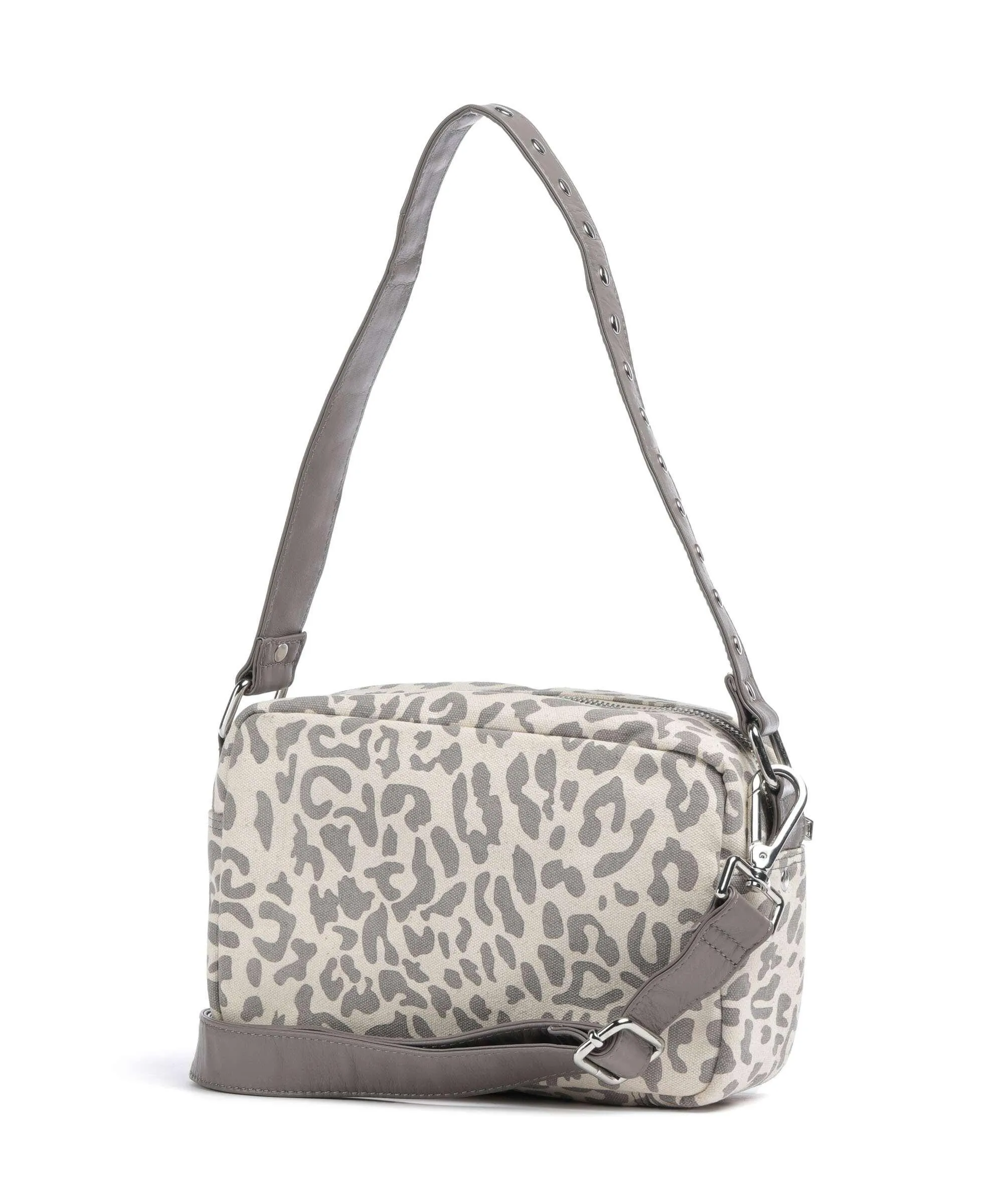  Núnoo Recycled Canvas Ellie Borsa a spalla tela beige/grigio  
