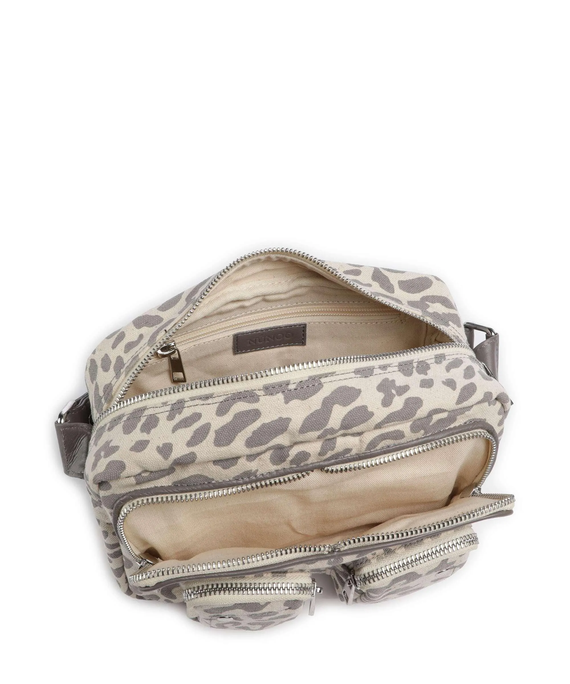  Núnoo Recycled Canvas Ellie Borsa a spalla tela beige/grigio  