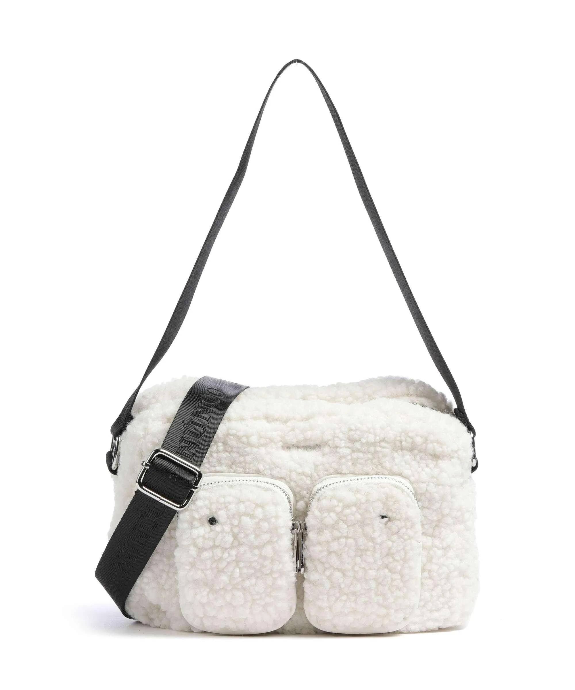  Núnoo Teddy Ellie Borsa a spalla cotone, pelle sintetica bianco  