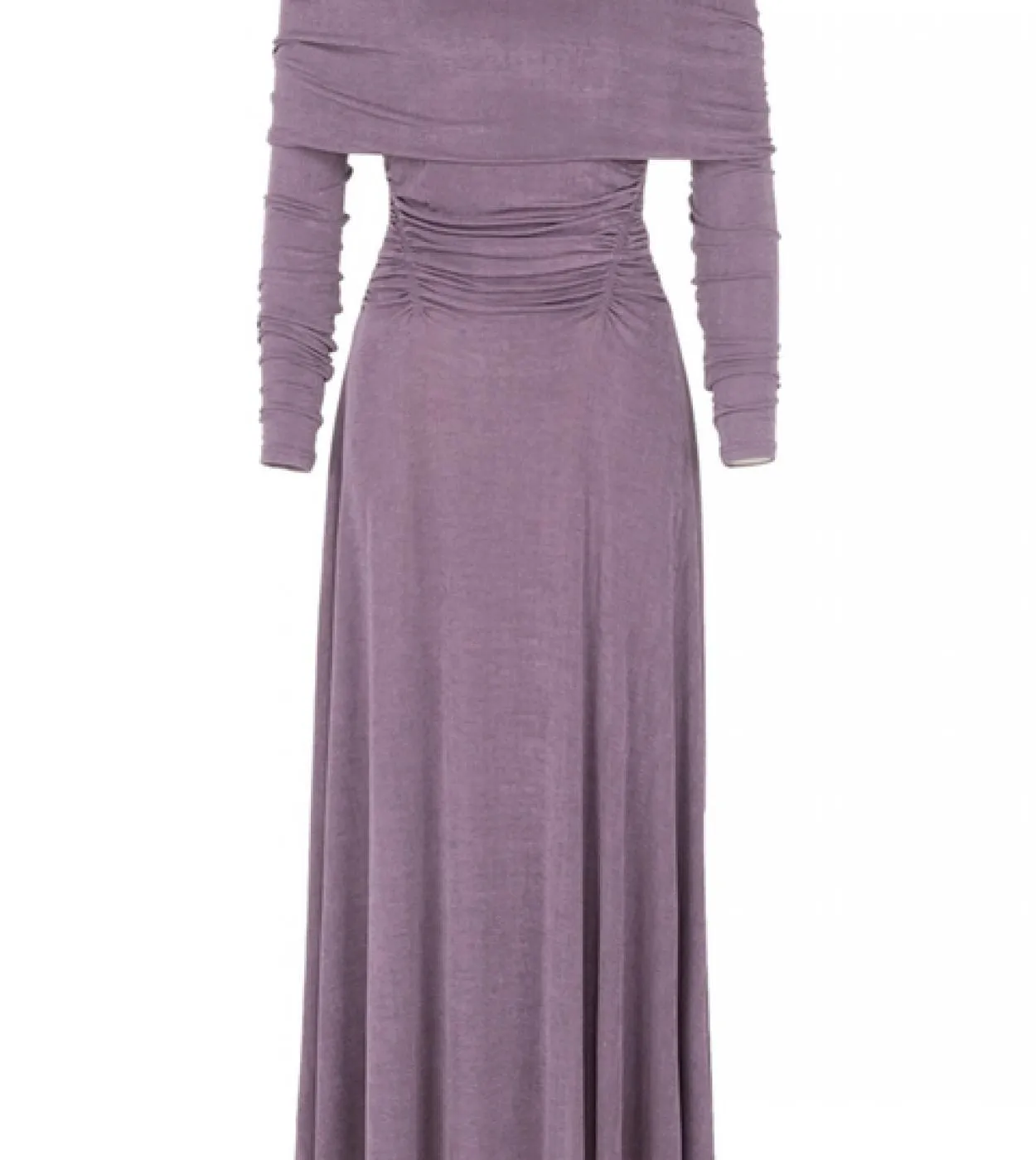 Off The Shoulder manica lunga plissettata abito linea donna temperamento senza spalline viola abito longuette da sera Club Dres