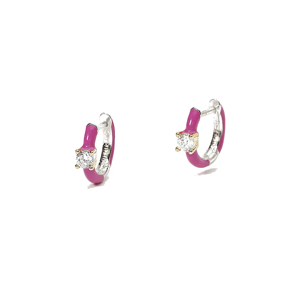 Orecchini Donna Marshmallow Smalto Rosa in Argento Mabina Gioielli