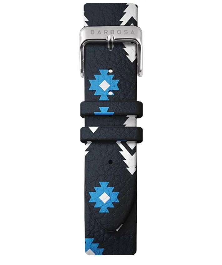 OROLOGIO BIANCO INDICI dm. 38 PELLE STAMPA TRIBAL