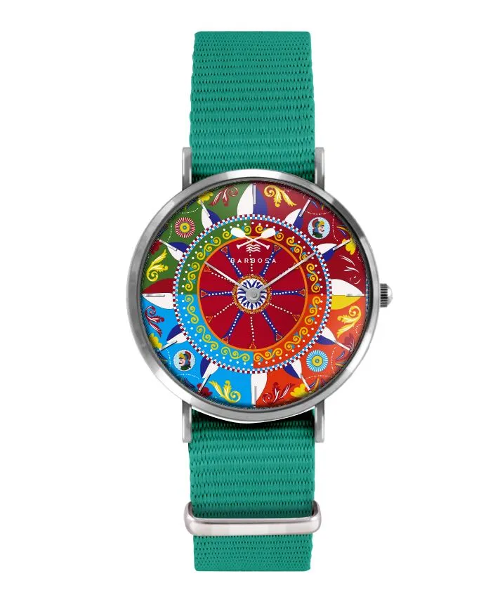 OROLOGIO SICILY MULTICOLOR dm. 36,5 NATO VERDE MARRONE
