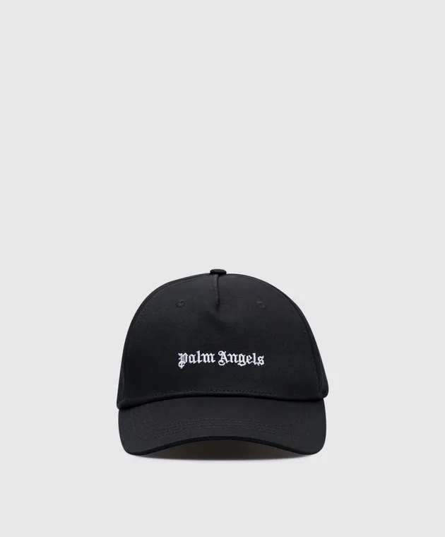 Palm Angels Cappellino nero con ricamo logo a contrasto PMLB094C99FAB001
