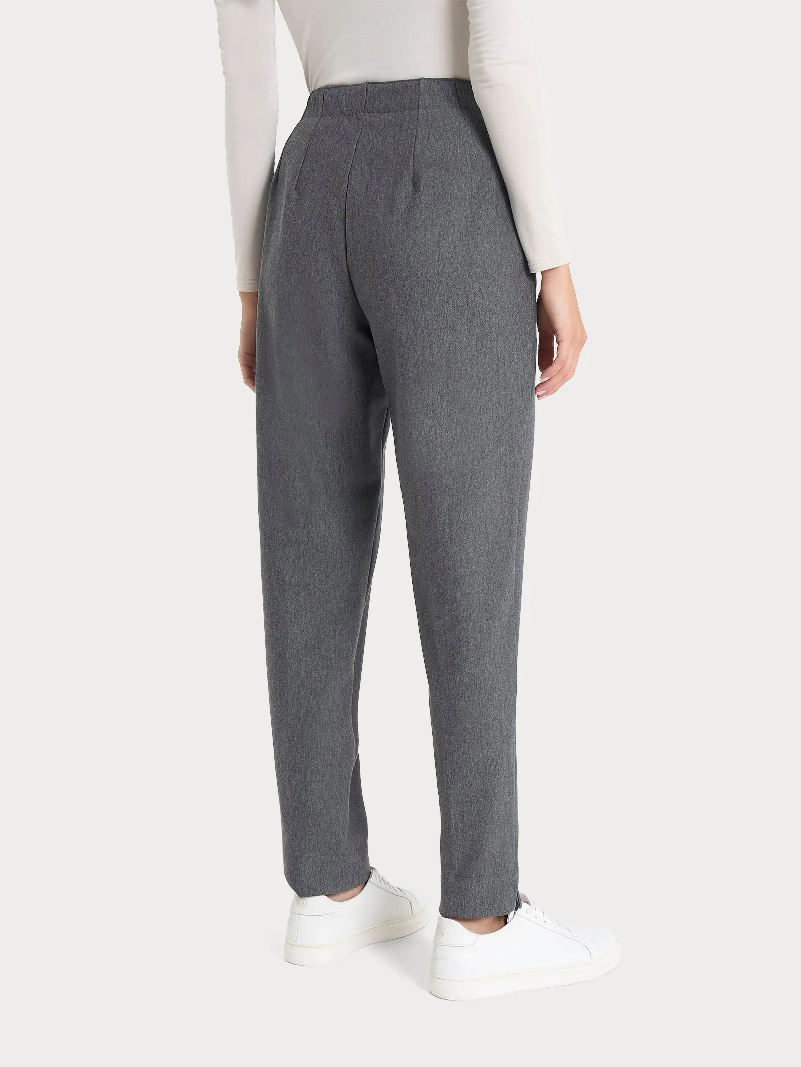 Pantalone a carota con tasche in tessuto Compact - Ardesia Mel.
