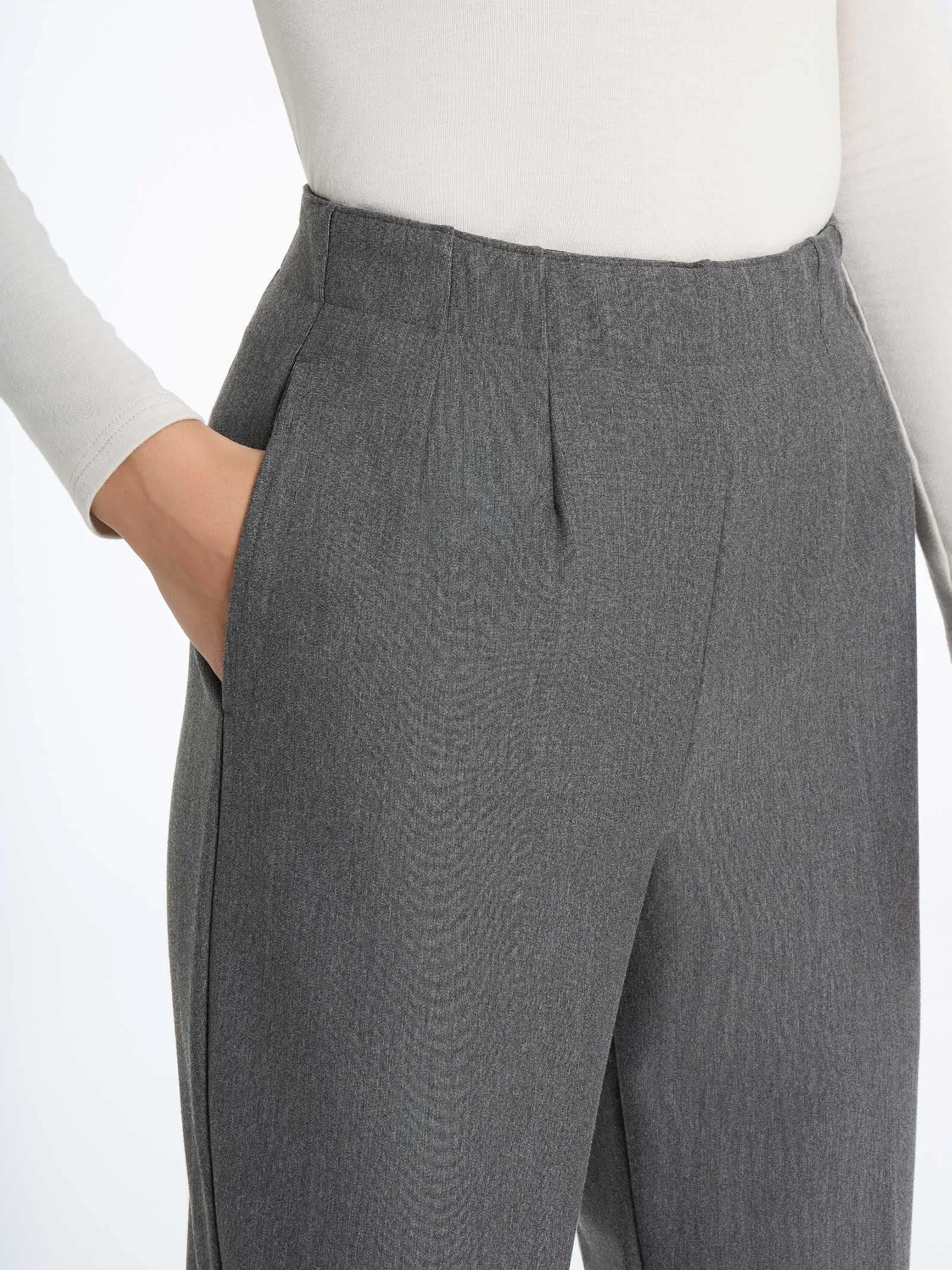 Pantalone a carota con tasche in tessuto Compact - Ardesia Mel.