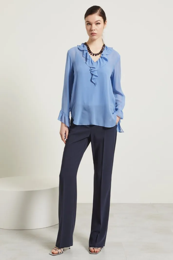Pantaloni a palazzo in cady