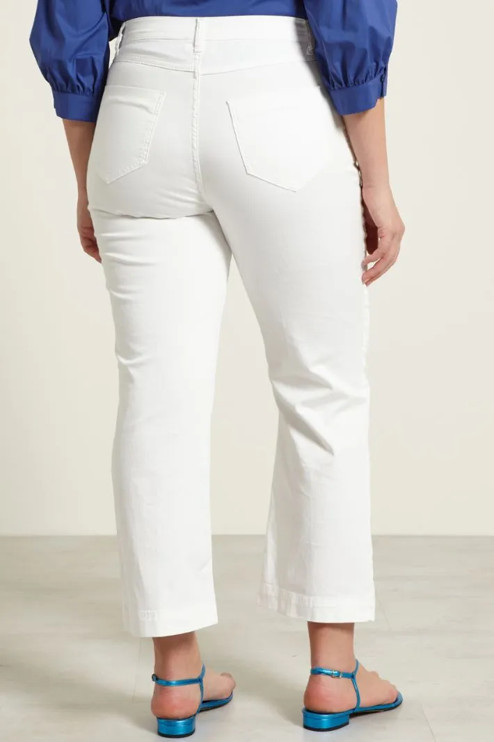 Pantaloni a trombetta in raso
