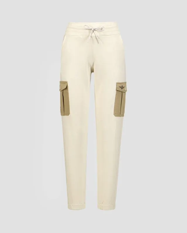 Pantaloni beige da tuta da donna Aeronautica Militare
