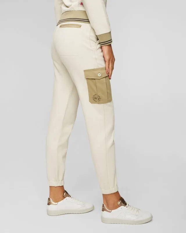Pantaloni beige da tuta da donna Aeronautica Militare