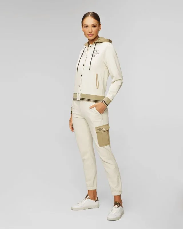 Pantaloni beige da tuta da donna Aeronautica Militare
