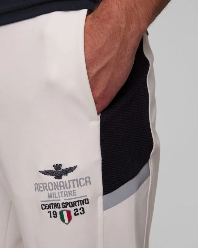 Pantaloni bianchi da tuta da uomo Aeronautica Militare