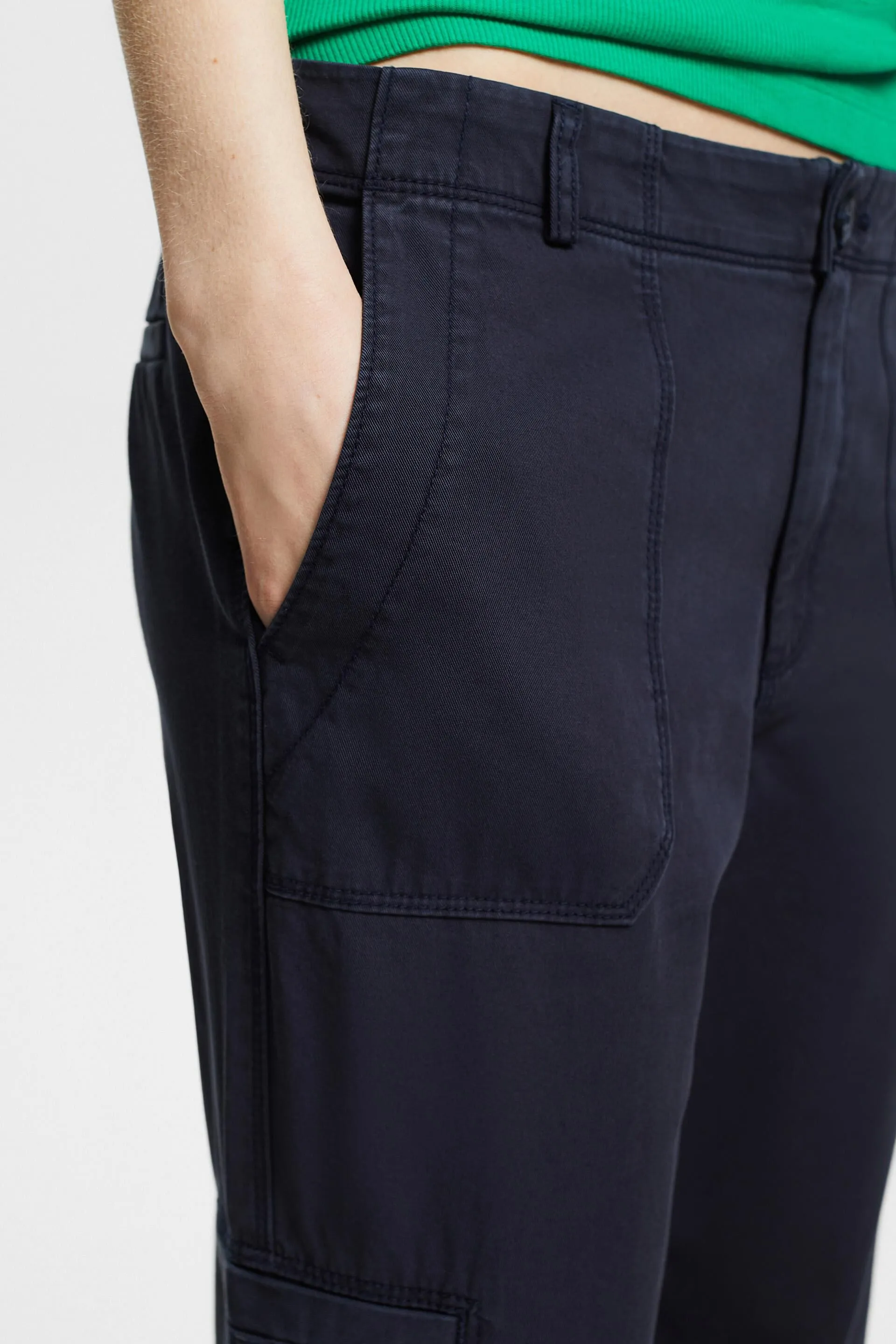 Pantaloni capri di cotone Pima