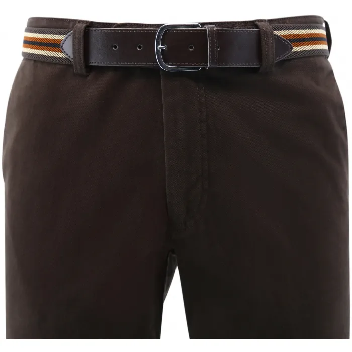 Pantaloni chino Henk ter Horst in cotone stretch Marrone scuro