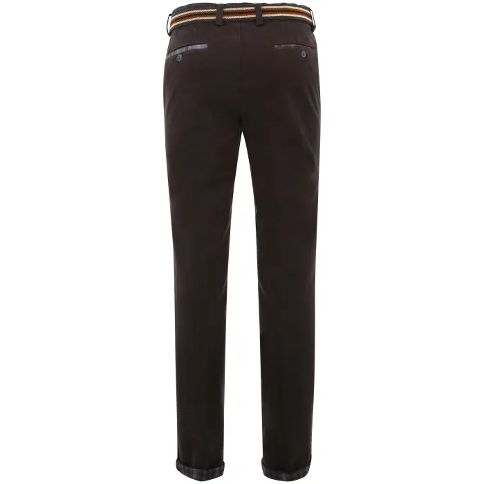 Pantaloni chino Henk ter Horst in cotone stretch Marrone scuro