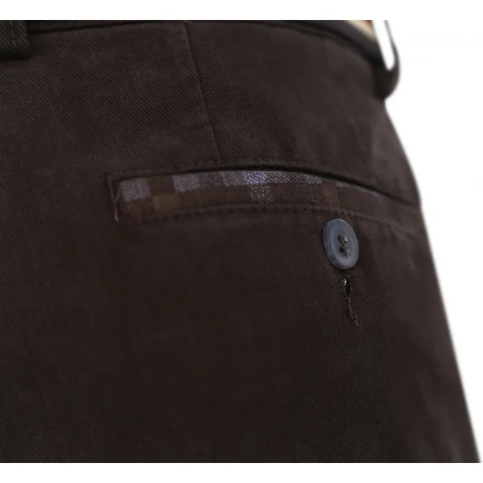 Pantaloni chino Henk ter Horst in cotone stretch Marrone scuro