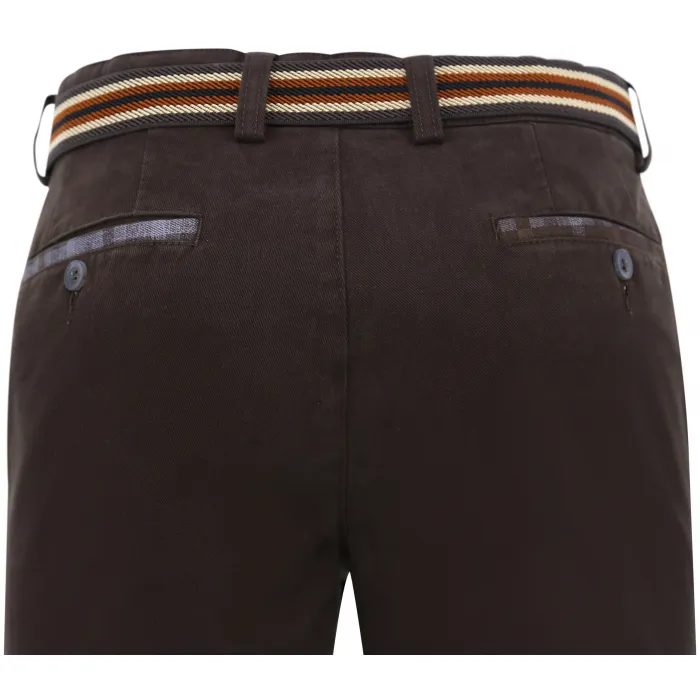Pantaloni chino Henk ter Horst in cotone stretch Marrone scuro