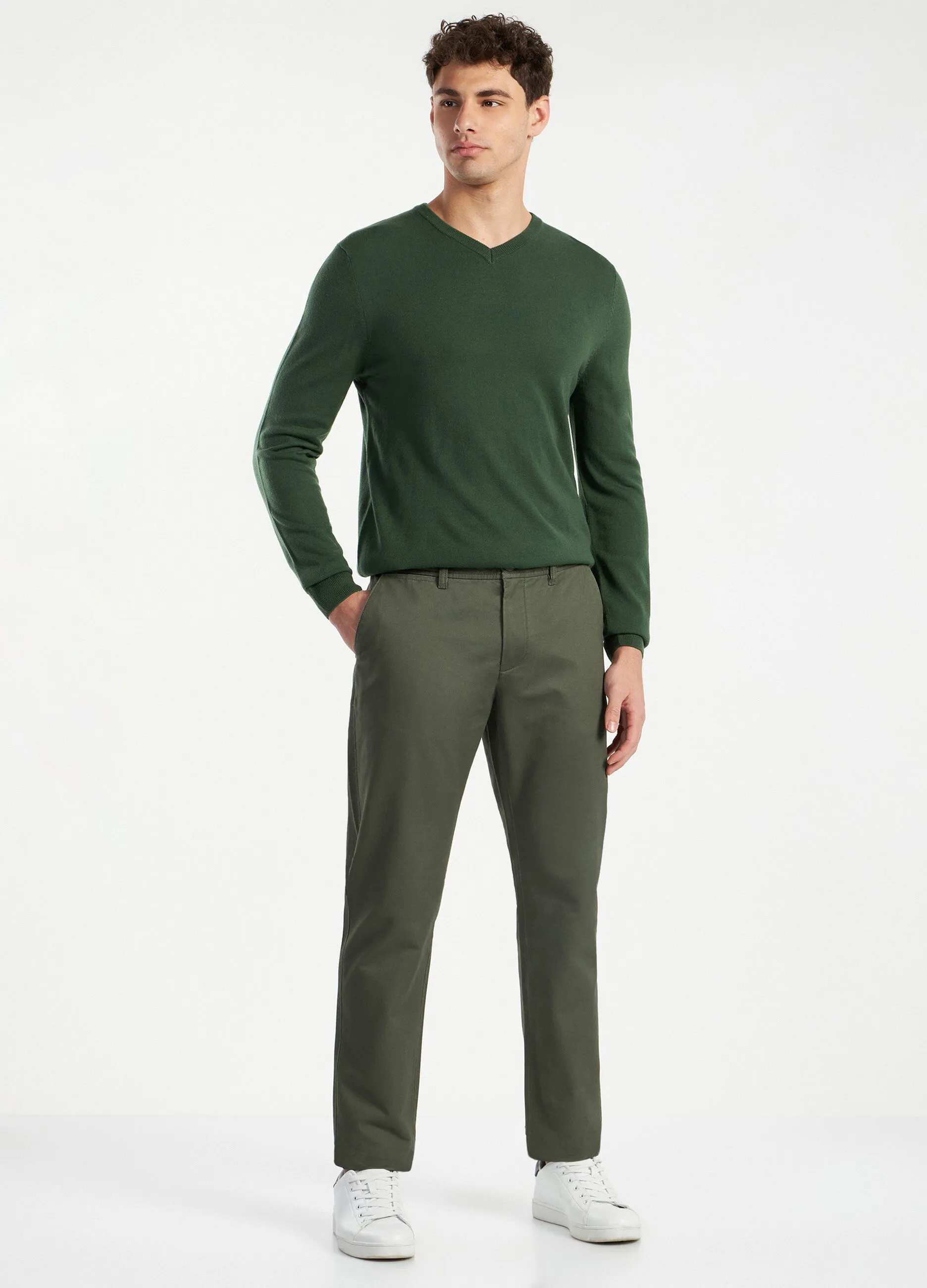 Pantaloni chino in puro cotone uomo