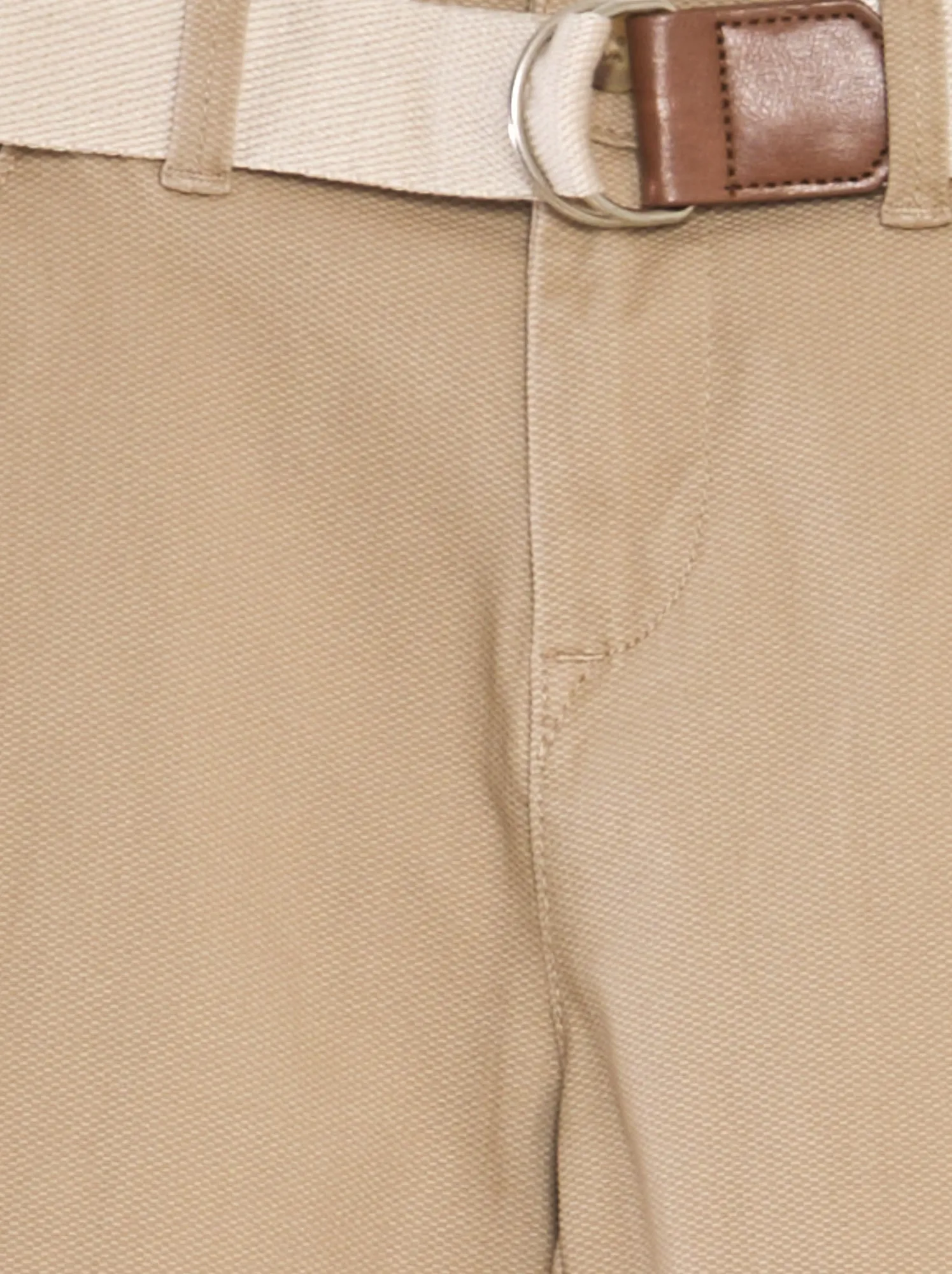 Pantaloni chino in twill + cintura - BEIGE
