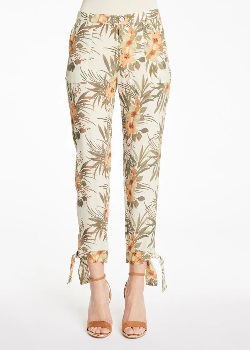 Pantaloni con motivo tropicale