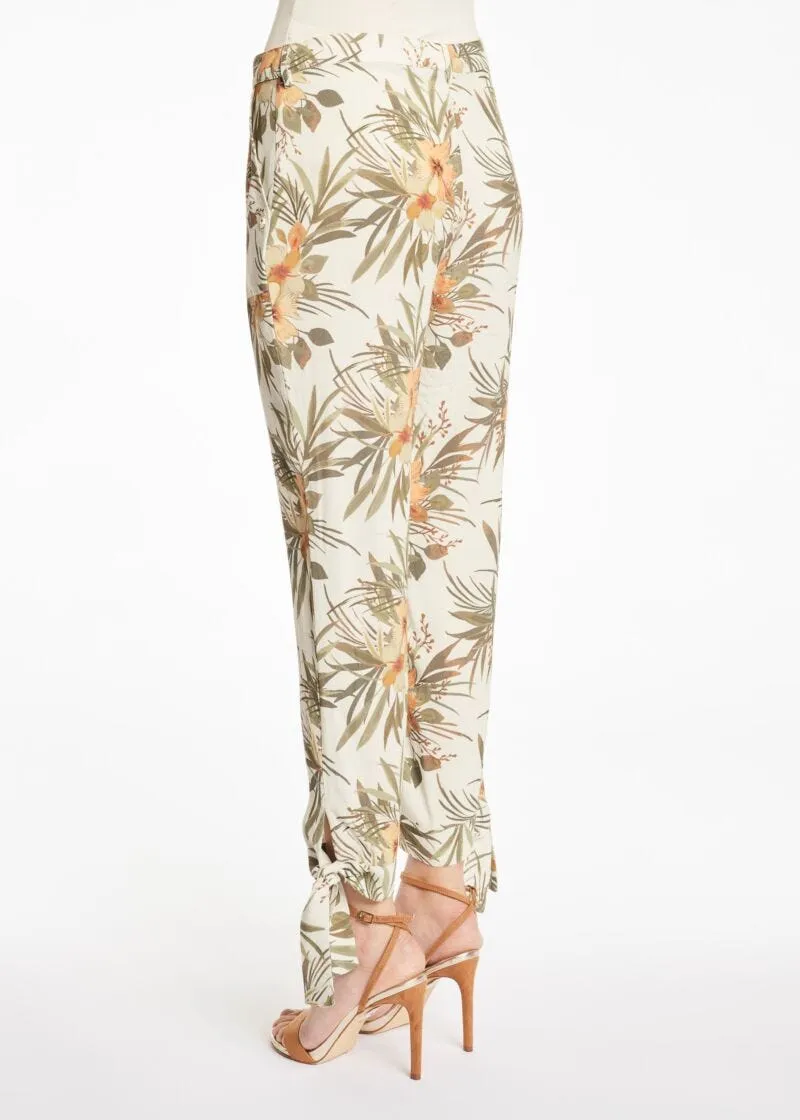 Pantaloni con motivo tropicale