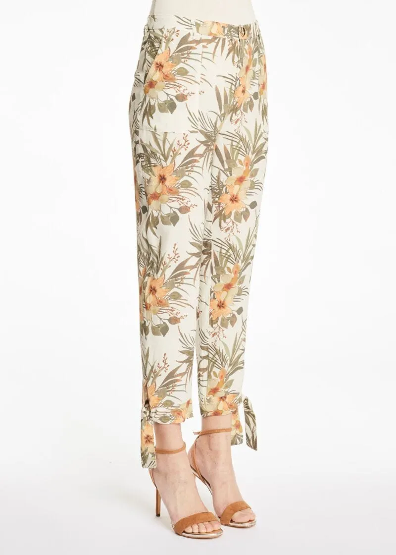 Pantaloni con motivo tropicale