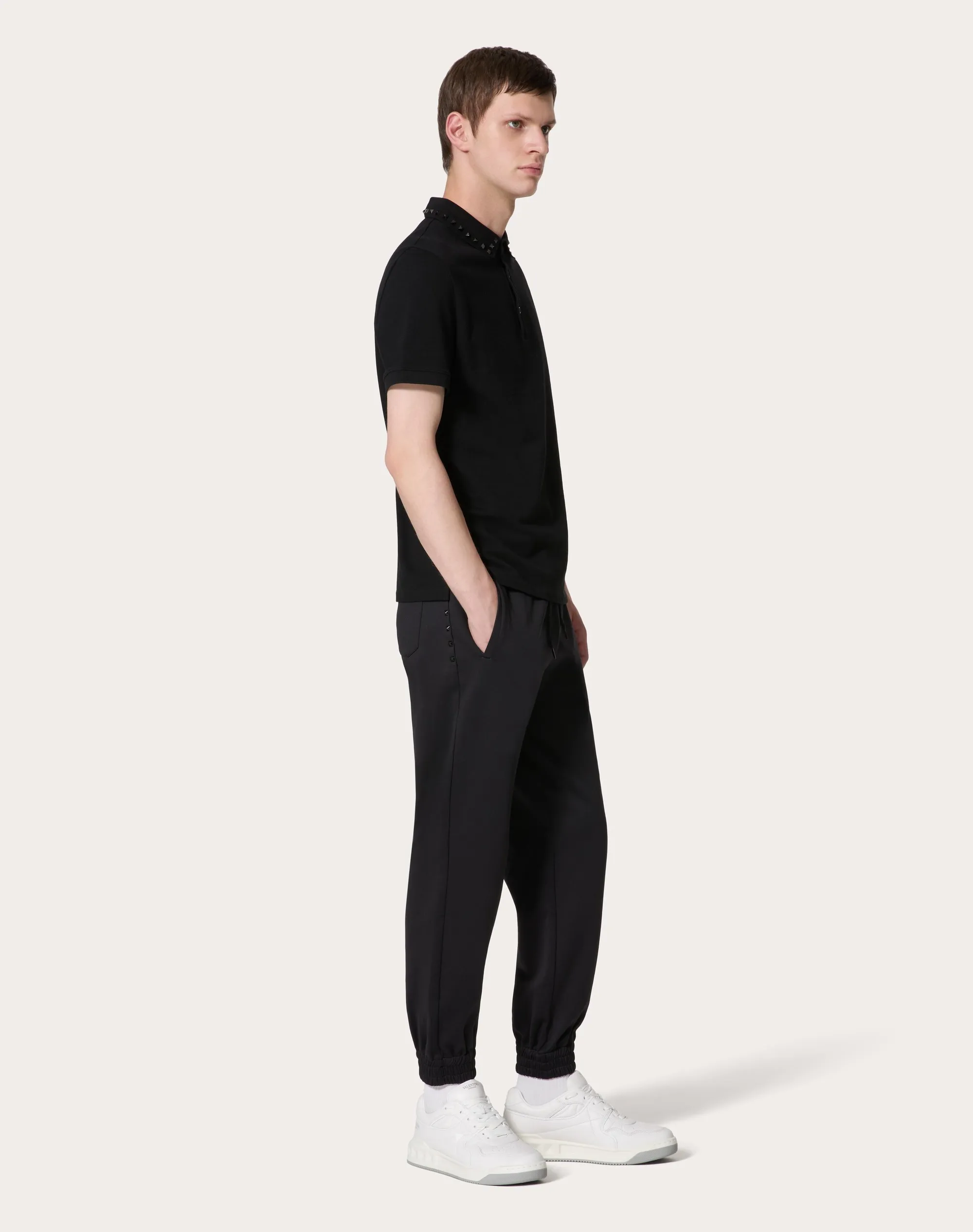 PANTALONI DA JOGGING IN JERSEY CON BORCHIE BLACK UNTITLED