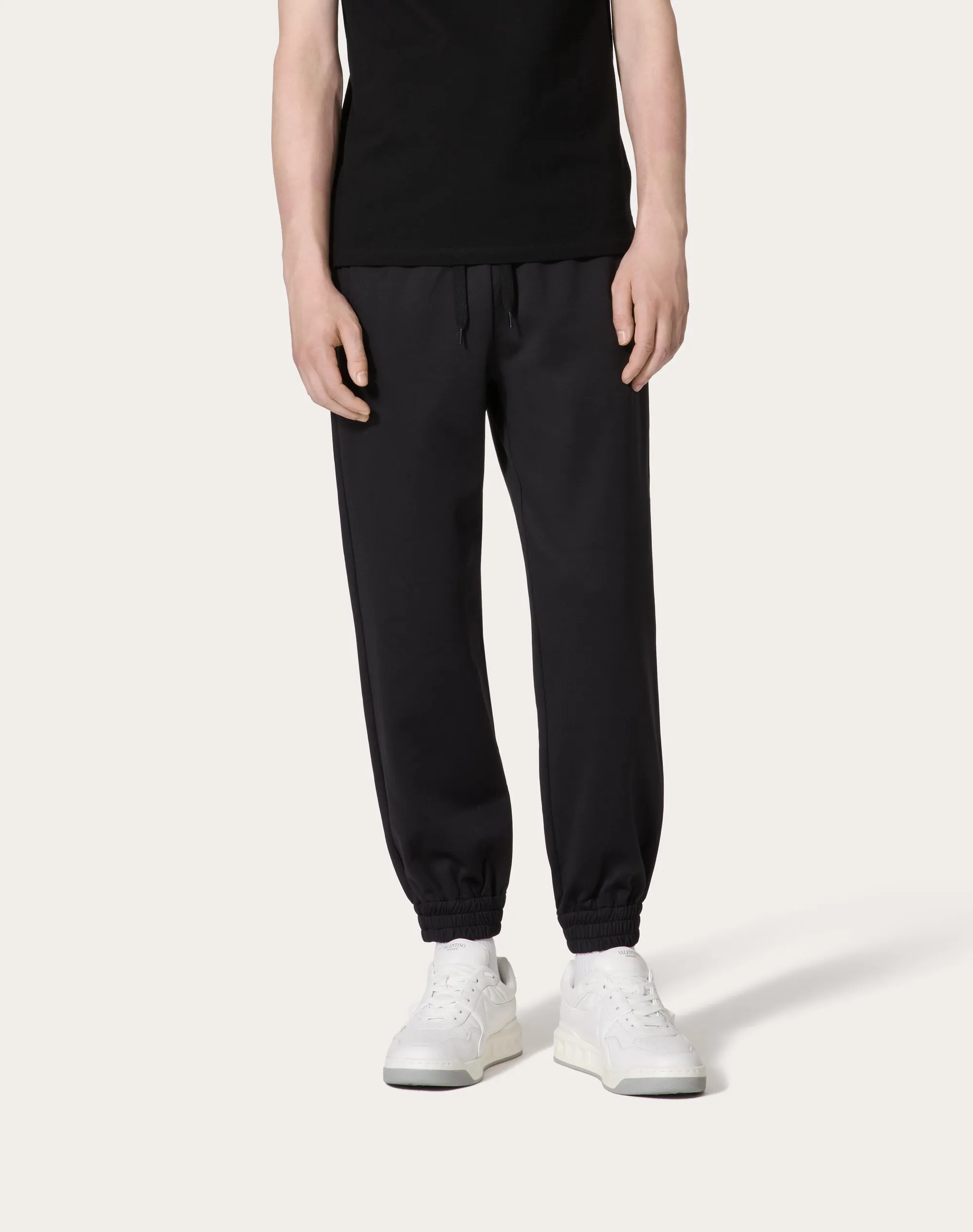 PANTALONI DA JOGGING IN JERSEY CON BORCHIE BLACK UNTITLED