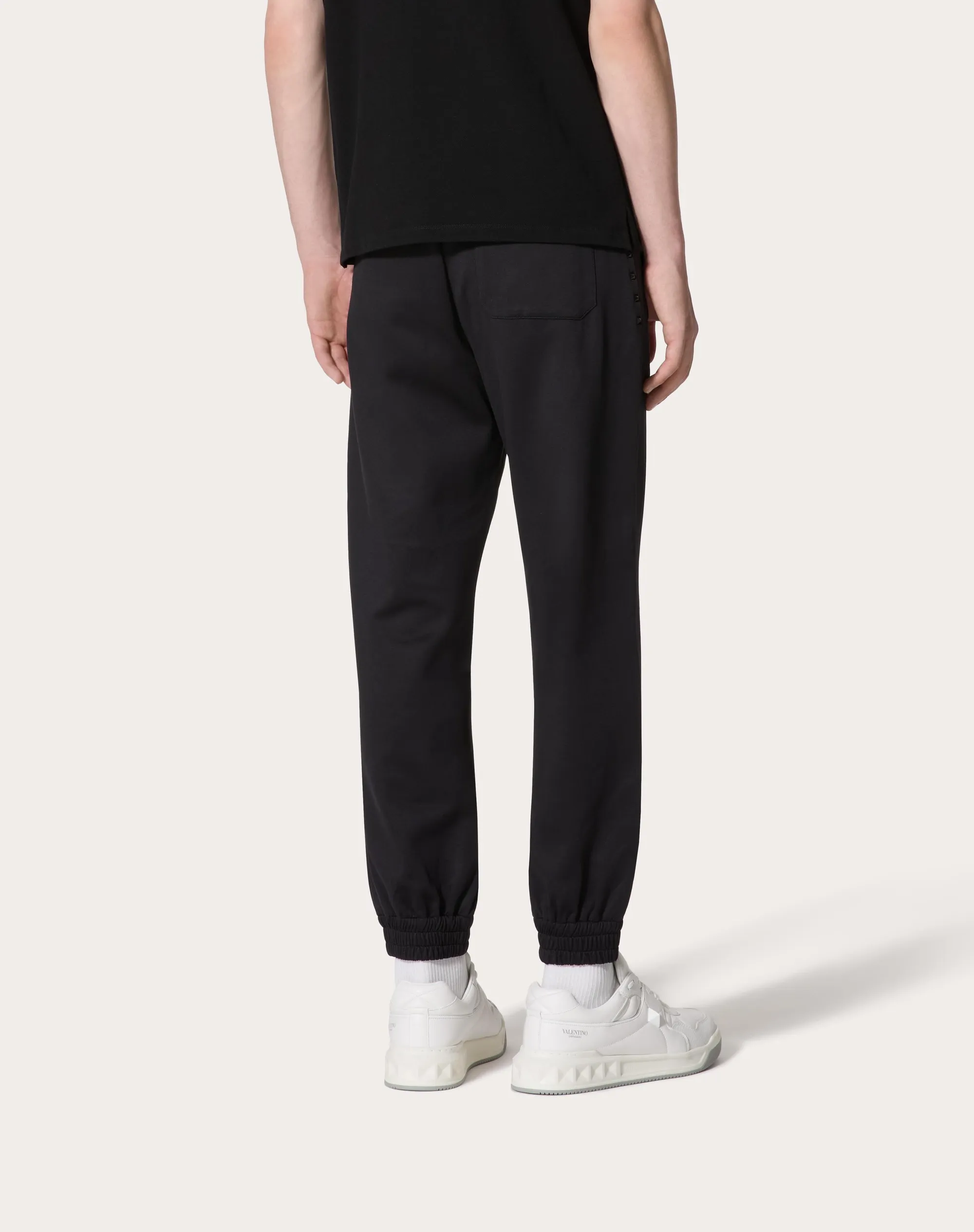 PANTALONI DA JOGGING IN JERSEY CON BORCHIE BLACK UNTITLED