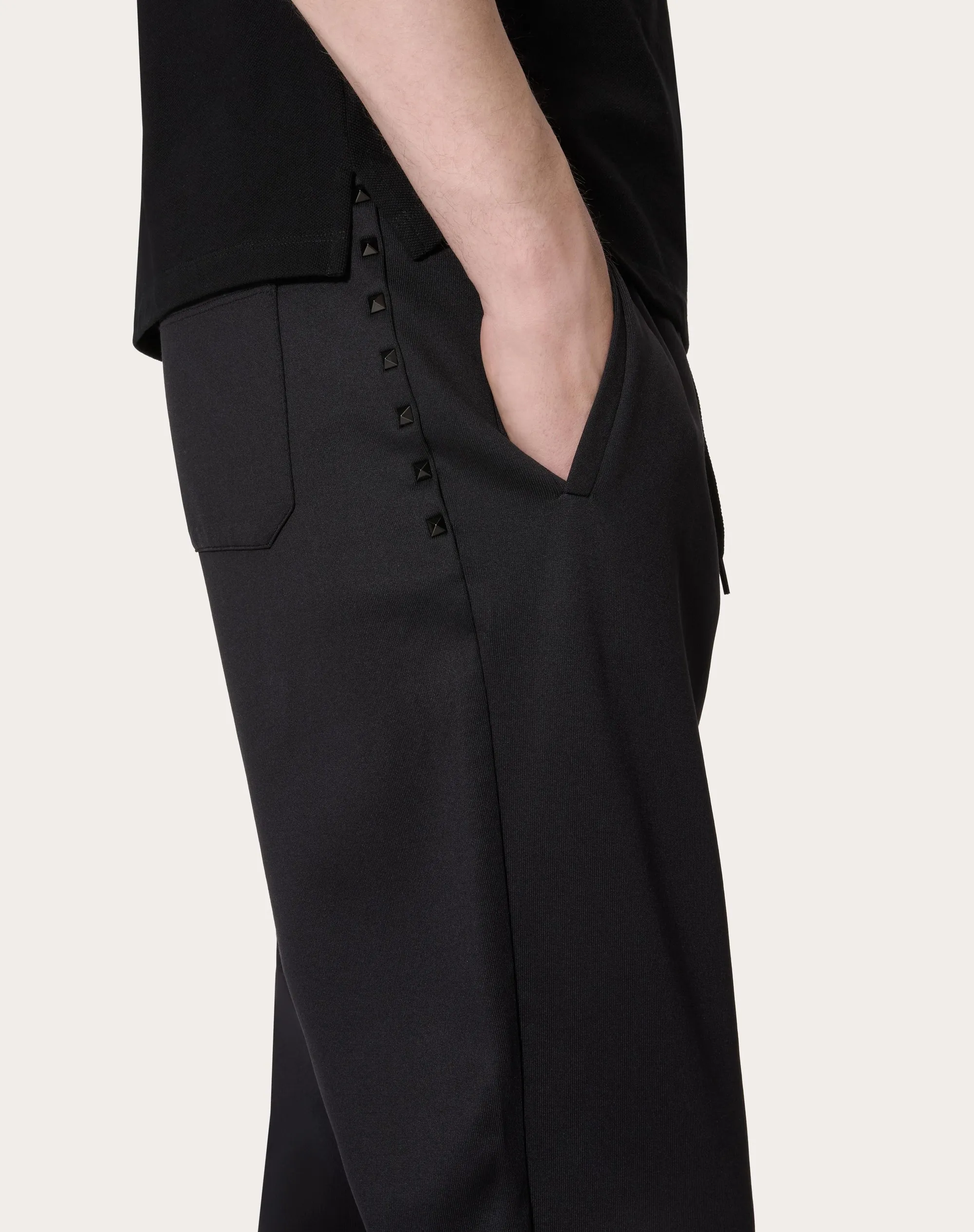 PANTALONI DA JOGGING IN JERSEY CON BORCHIE BLACK UNTITLED