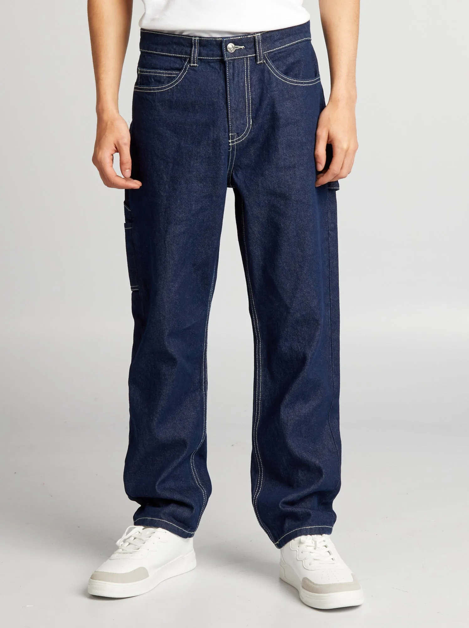 Pantaloni denim stile carpentiere - BLU