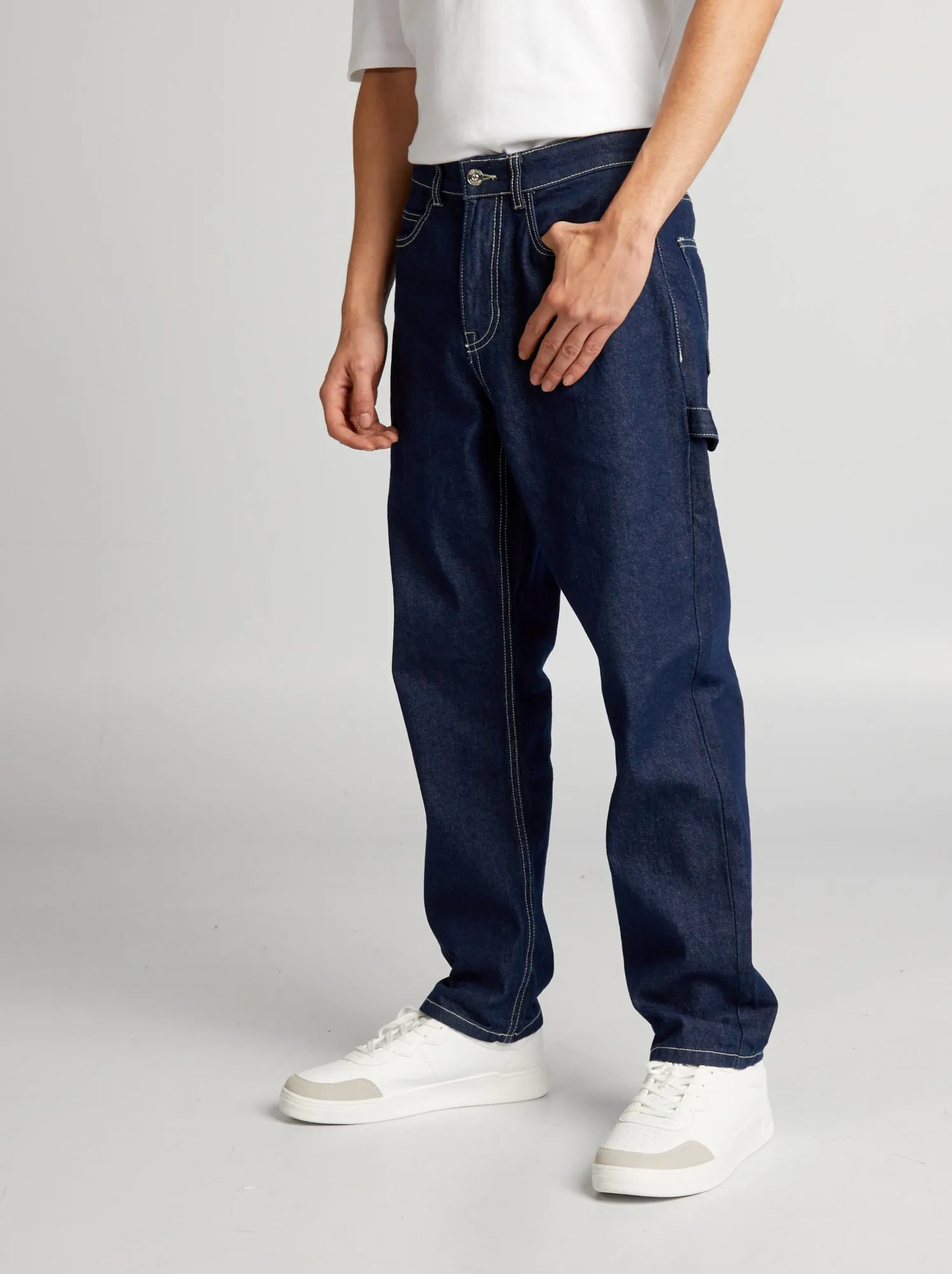 Pantaloni denim stile carpentiere - BLU