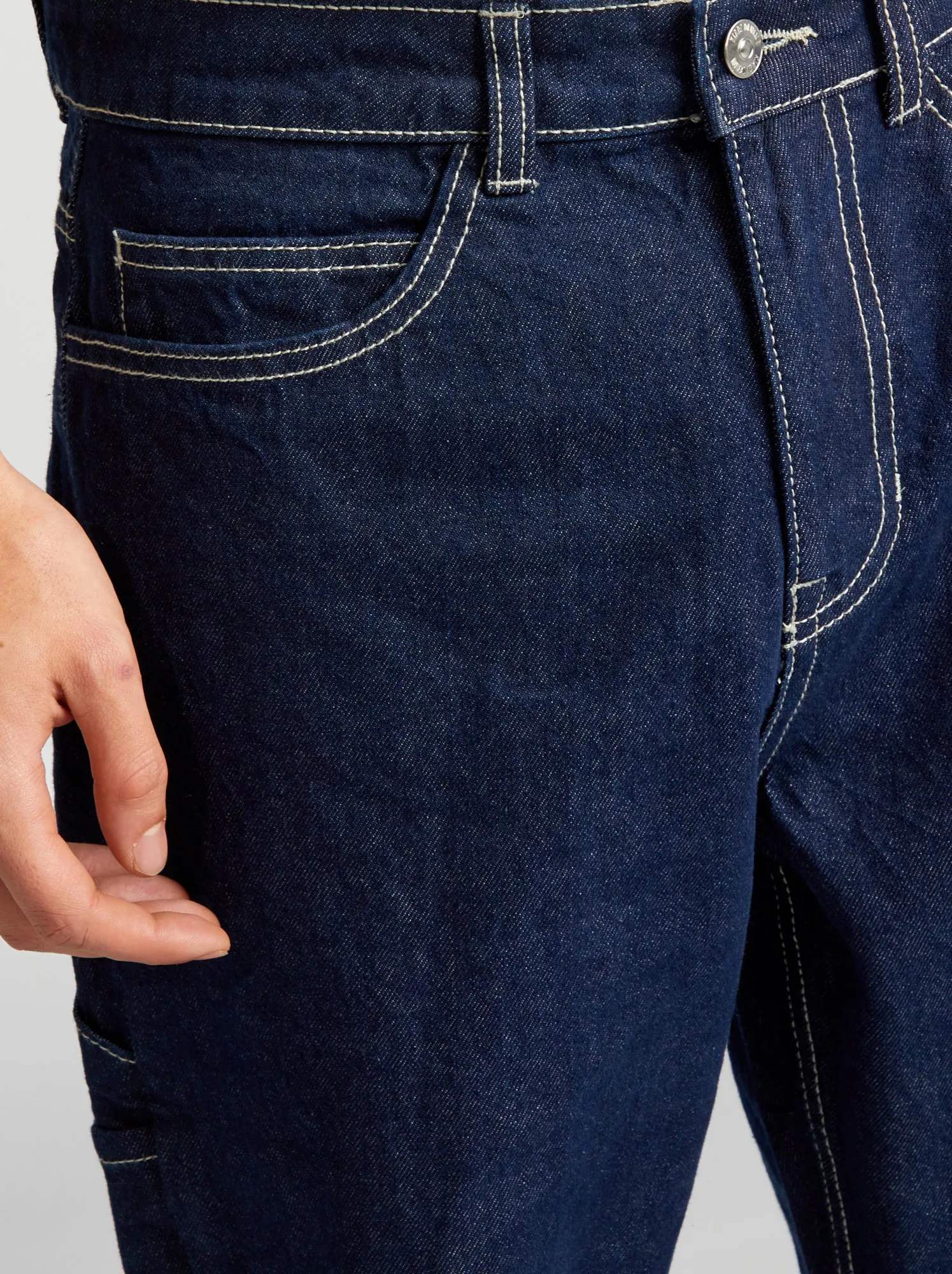 Pantaloni denim stile carpentiere - BLU