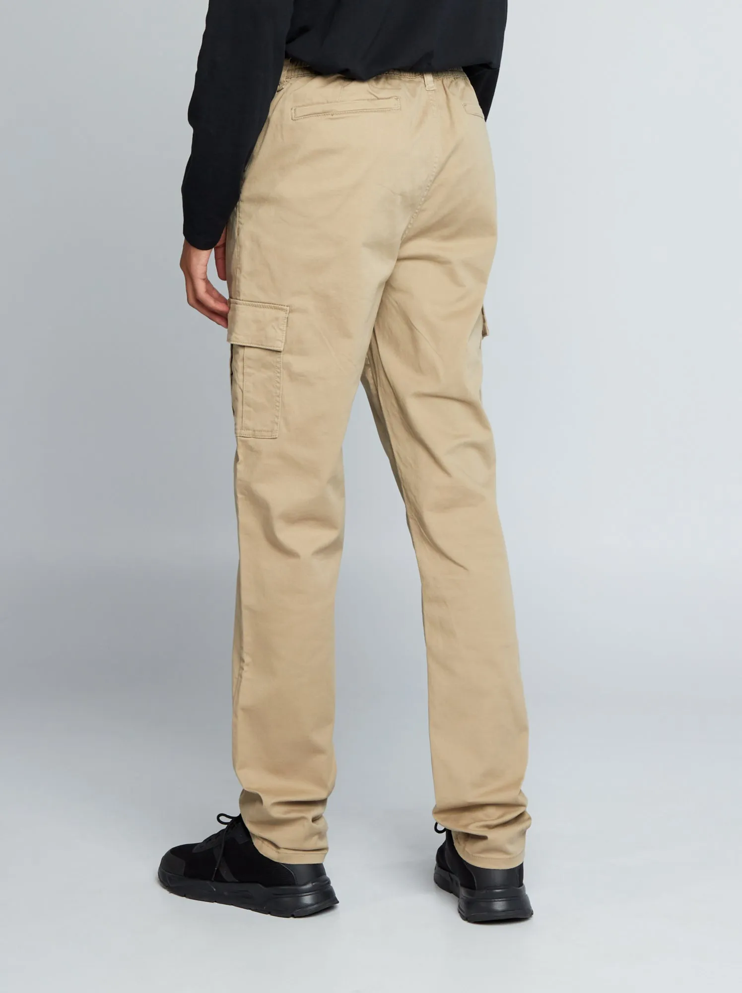 Pantaloni dritti con tasche sui lati +190 cm - L36 - BEIGE