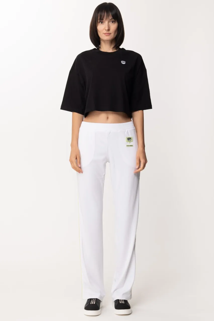 Pantaloni jogging dritti con logo Bianco