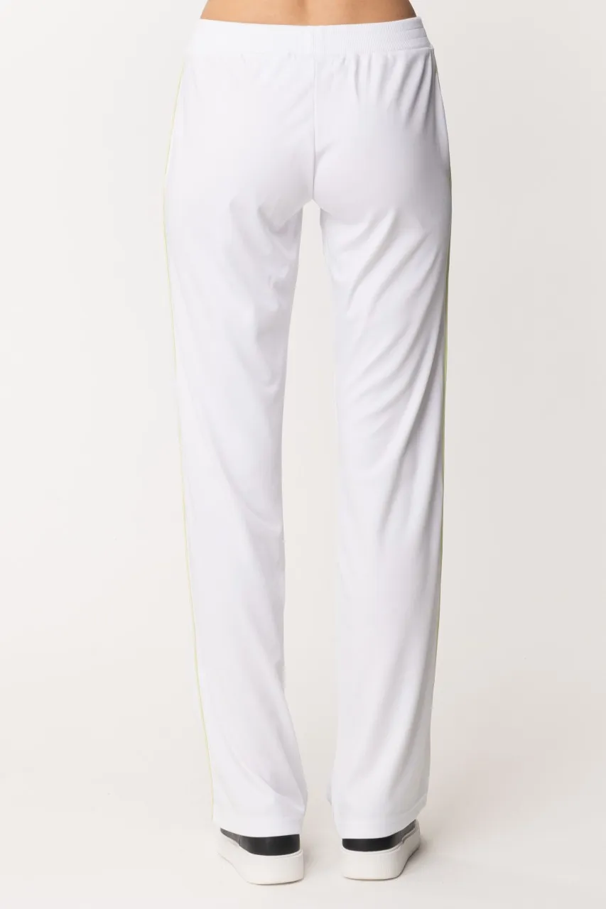 Pantaloni jogging dritti con logo Bianco