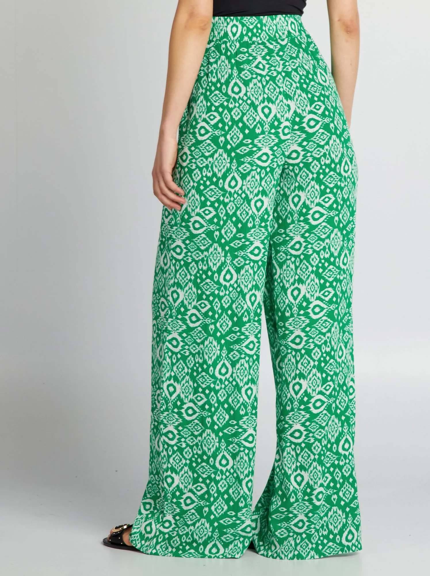 Pantaloni larghi stampati - VERDE