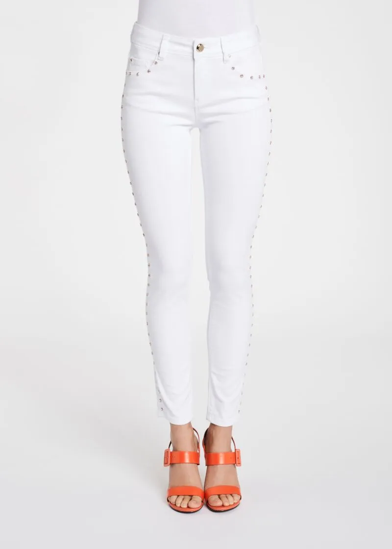 Pantaloni skinny con borchie