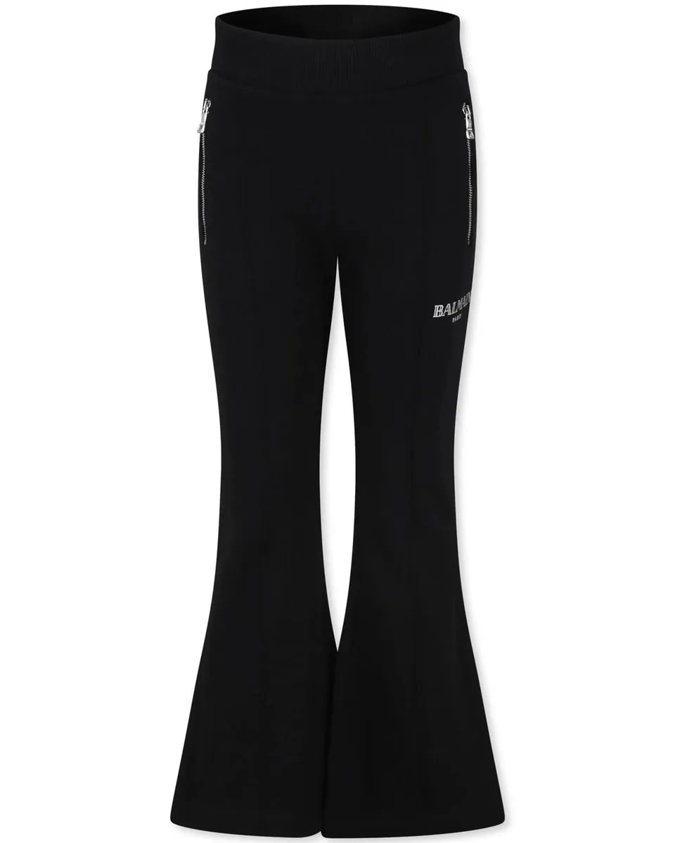 Pantaloni svasati con logo Balmain A/I 2024