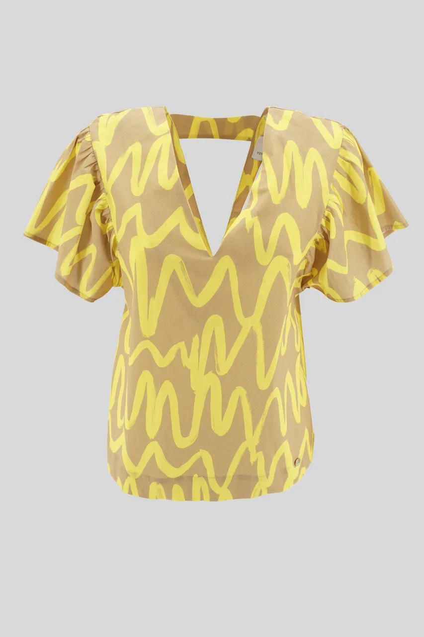 Patterned blouse / Yellow