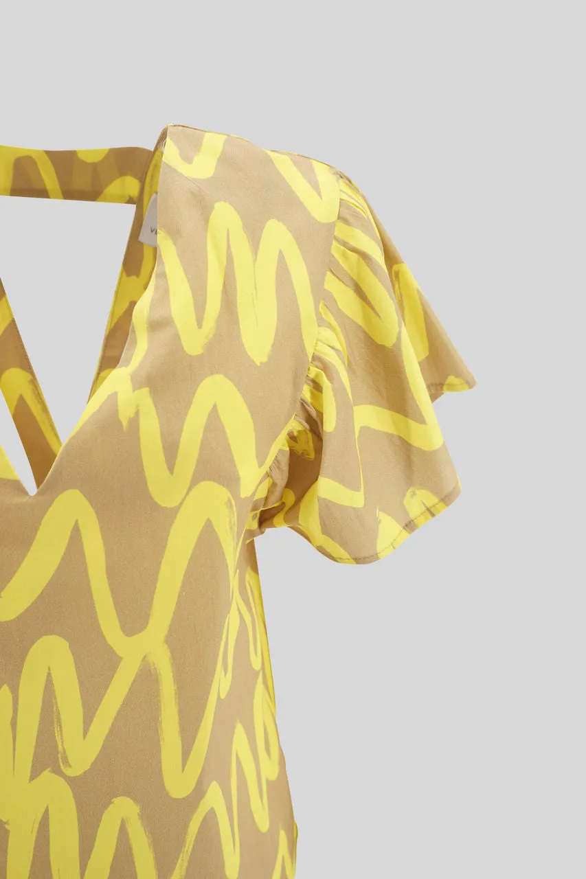 Patterned blouse / Yellow