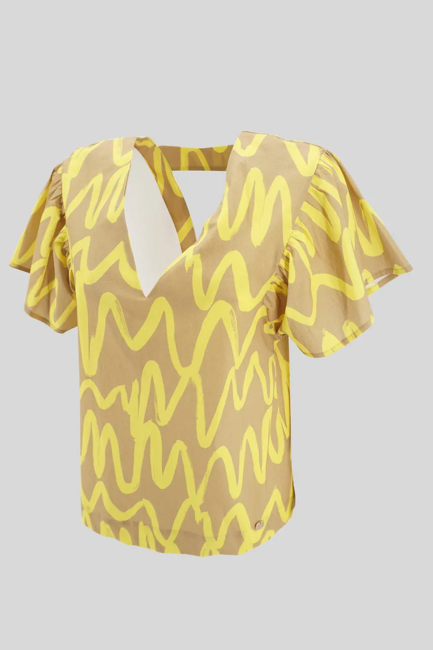 Patterned blouse / Yellow
