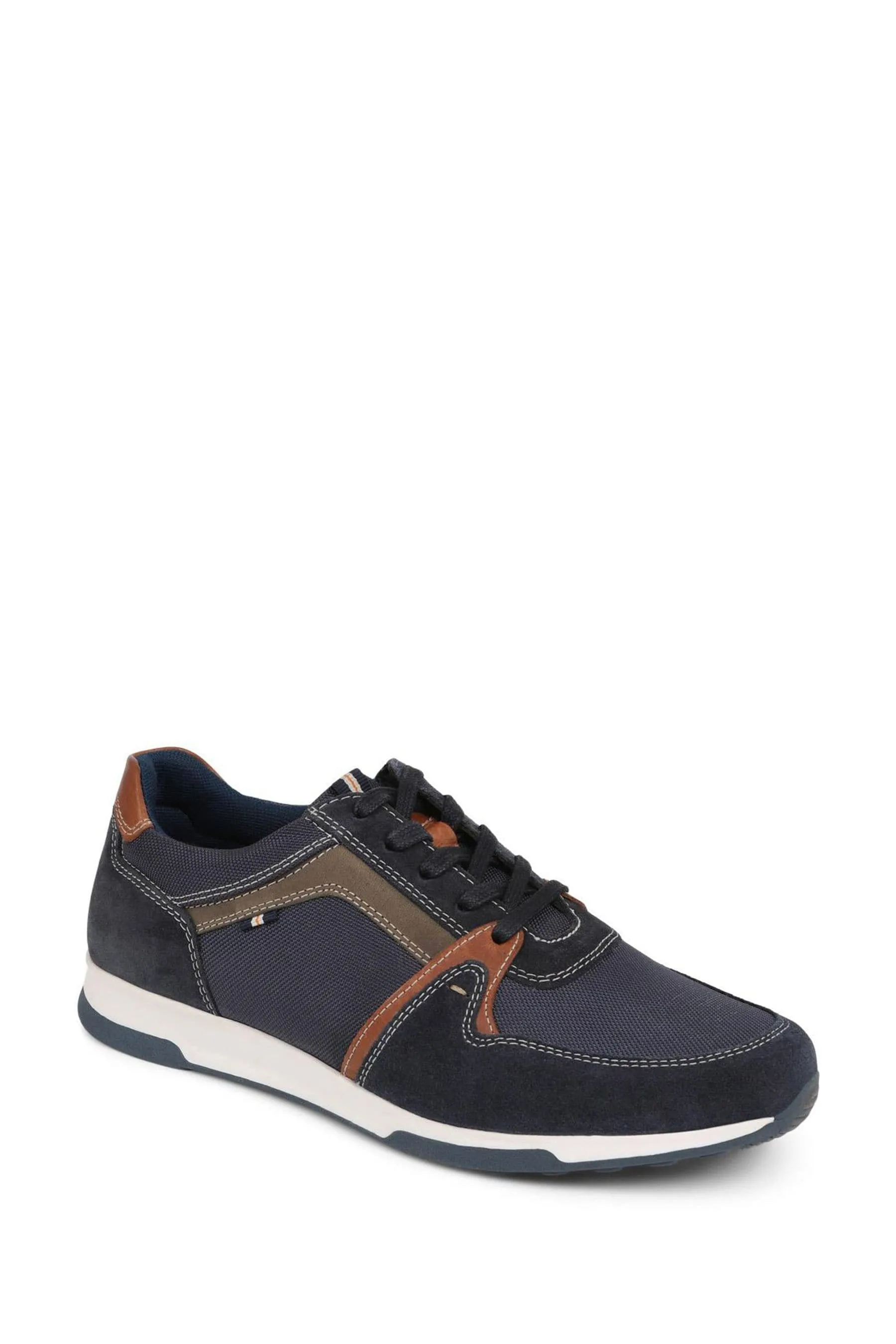 Pavers Blu - Scarpe da ginnastica stringate in pelle