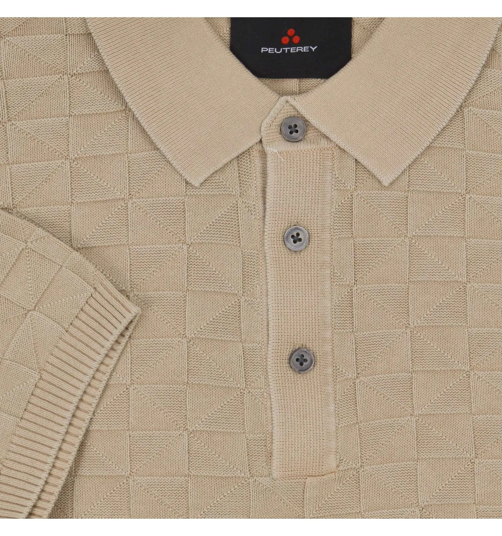 PEUTEREY uomo KEIRIN 859 maglia polo 3D beige 100% cotone