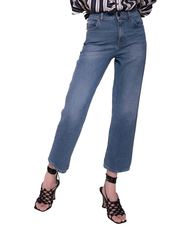 PINKO Jeans Donna 1J10TQ Y82M SVEVA A-EE Denim riciclato straight-fit cinque tasche F57 DENIM DARK